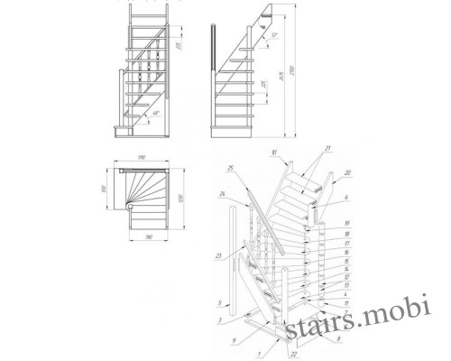 ЛЕС-91 вид2 чертеж stairs.mobi